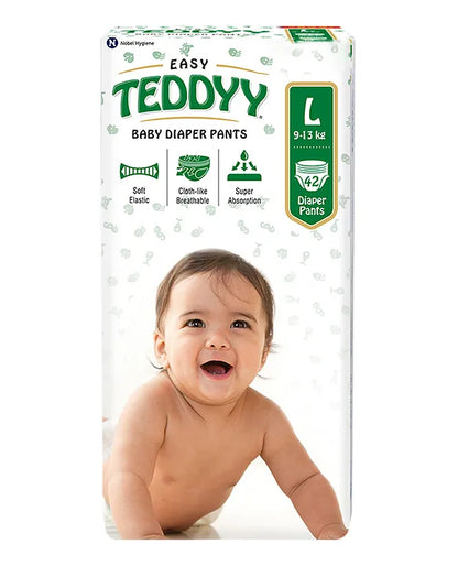 Teddyy Easy Baby Pant Style Diaper Large Size - 42 Pieces