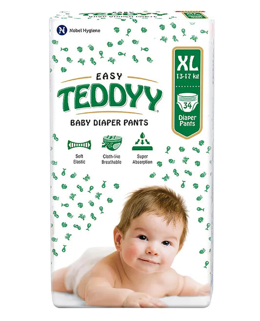 Teddyy Easy Baby Pant Style Diaper - Extra Large- 34 Pieces