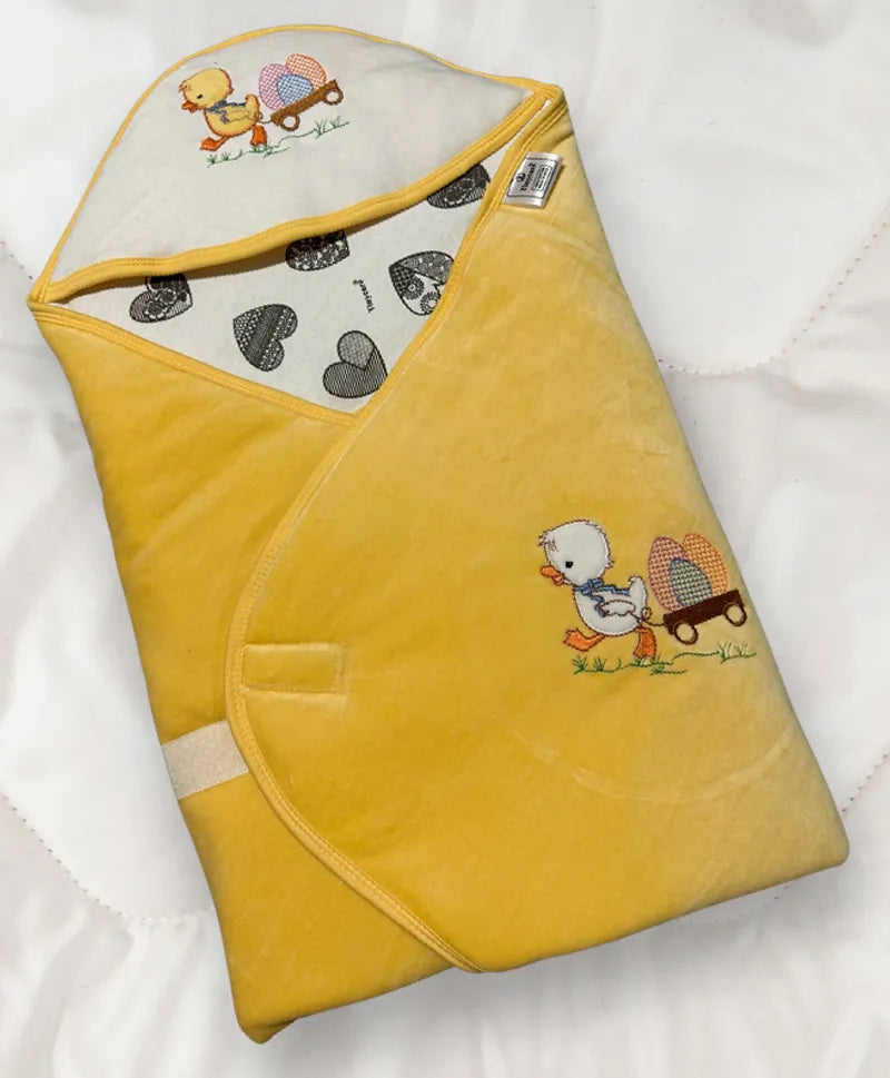 Tinycare Baby Hooded Super Fine Wrapper Duck Print