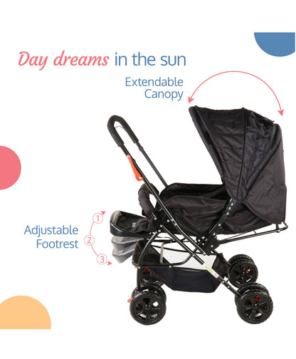 LuvLap Starshine Baby Stroller - (Black)