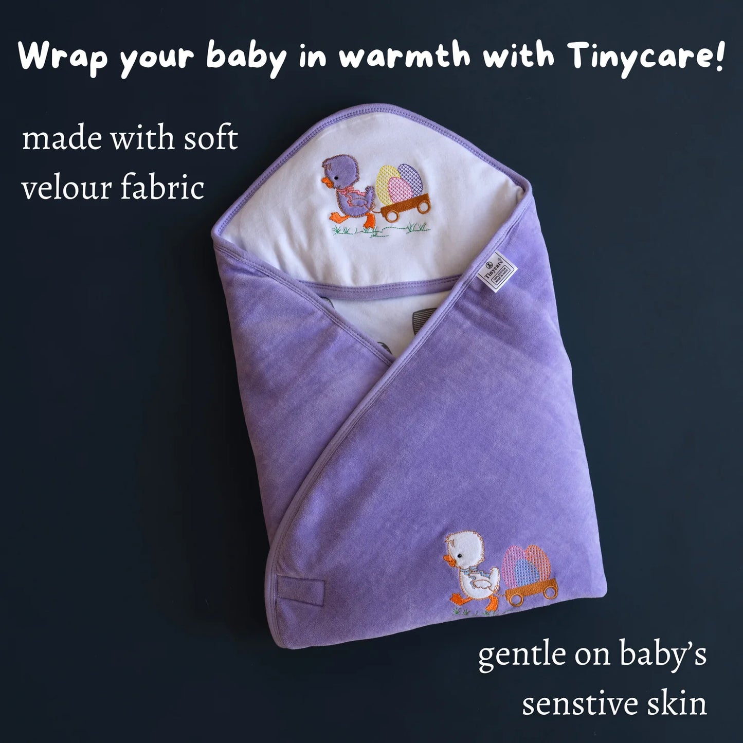 Tinycare Baby Hooded Super Fine Wrapper Duck Print