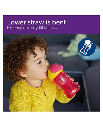 Avent Bendy Straw Cup I 12M+ Plastic BPA Free - 300 ml (Color May Vary)