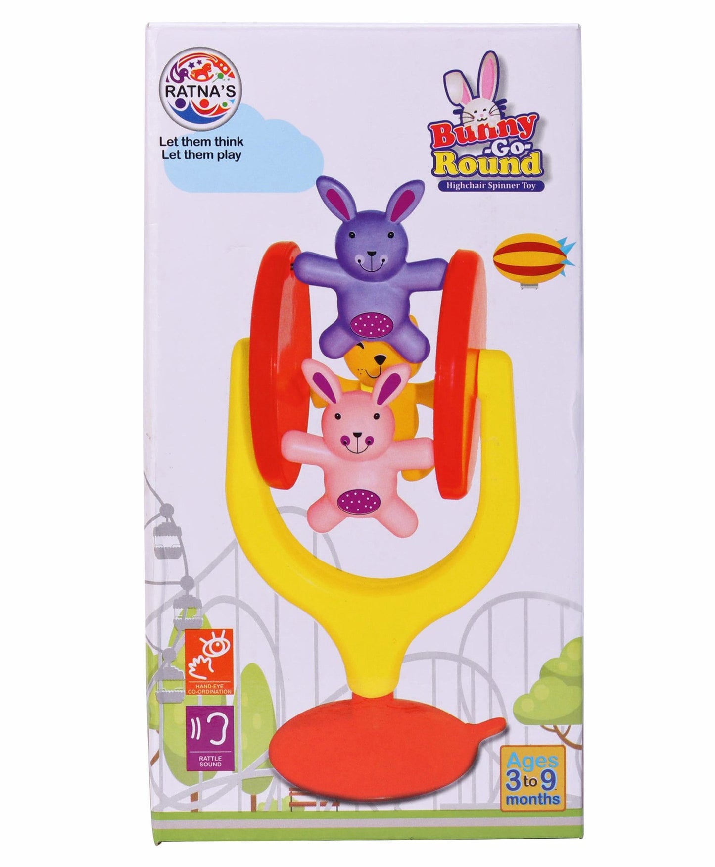 Ratnas Bunny Go Round Rattle Color and Design May Vary