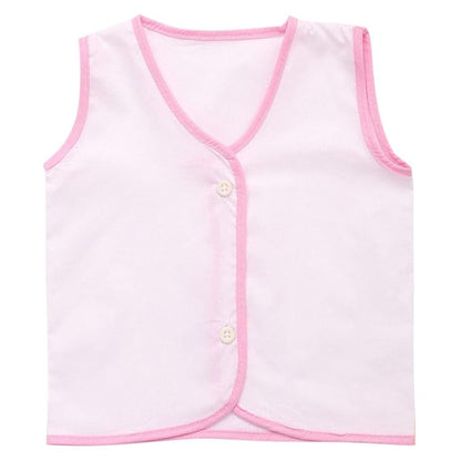 Baby Basket Soft Premium Front Button Sleeveless Cotton Jhabla Set of 4 (0-3 Months)  SIZE -0