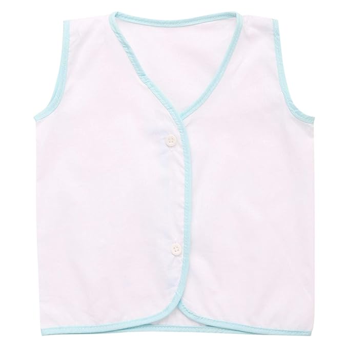 Baby Basket Soft Premium Front Button Sleeveless Cotton Jhabla Set of 4 (0-3 Months)  SIZE -0