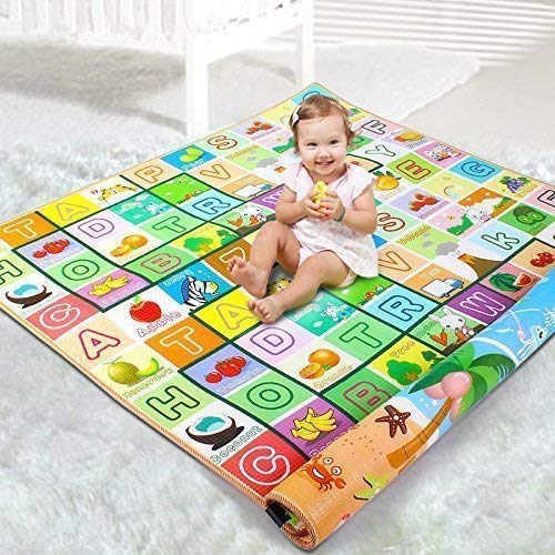 Double Sided Water Proof Baby Play Mat, Learning mats for Kids Large Size, Crawling Baby Carpet (6 Feet X 4 Feet)