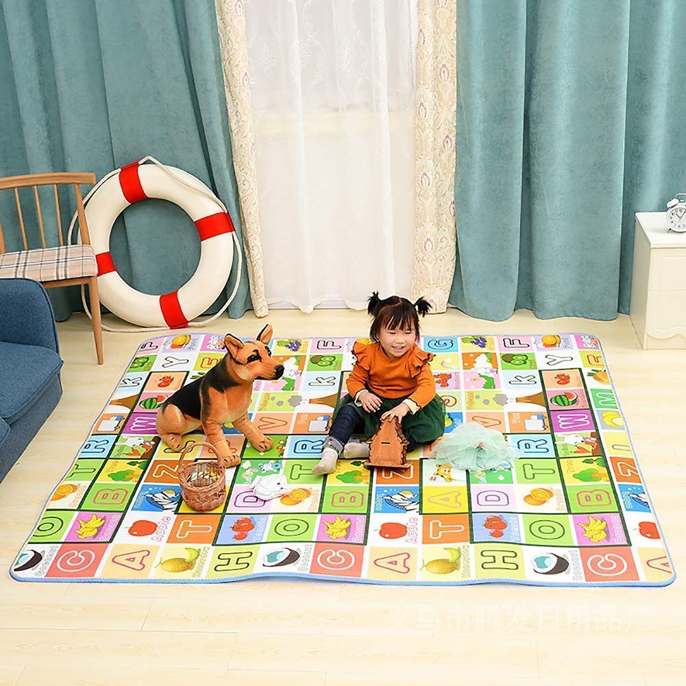 Double Sided Water Proof Baby Play Mat, Learning mats for Kids Large Size, Crawling Baby Carpet (6 Feet X 4 Feet)