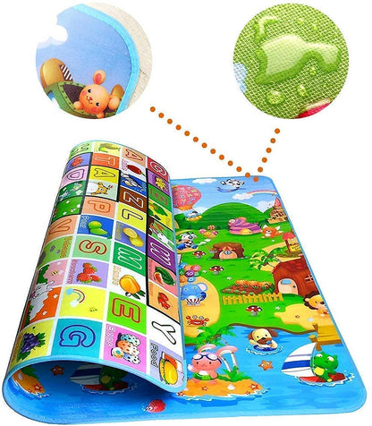 Double Sided Water Proof Baby Play Mat, Learning mats for Kids Large Size, Crawling Baby Carpet (6 Feet X 4 Feet)