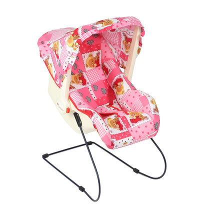 INFANTO Multipurpose 9 in 1 Bouncer | Compatible with Stroller | Rocker | Feeding Chair | Sleeping Carrier | Bath Chair | Mosquito Net | (Pink)print may vary