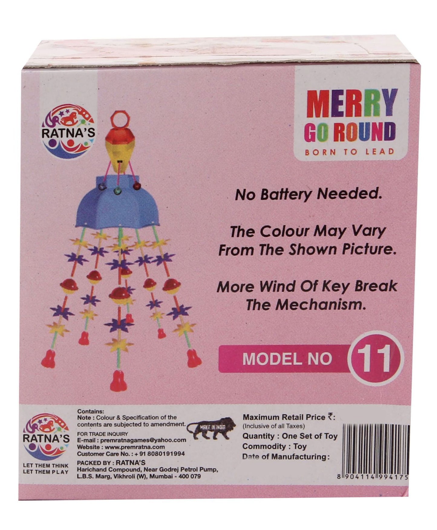 Ratnas Merry Go Round Cot Mobile (Colors May Vary)