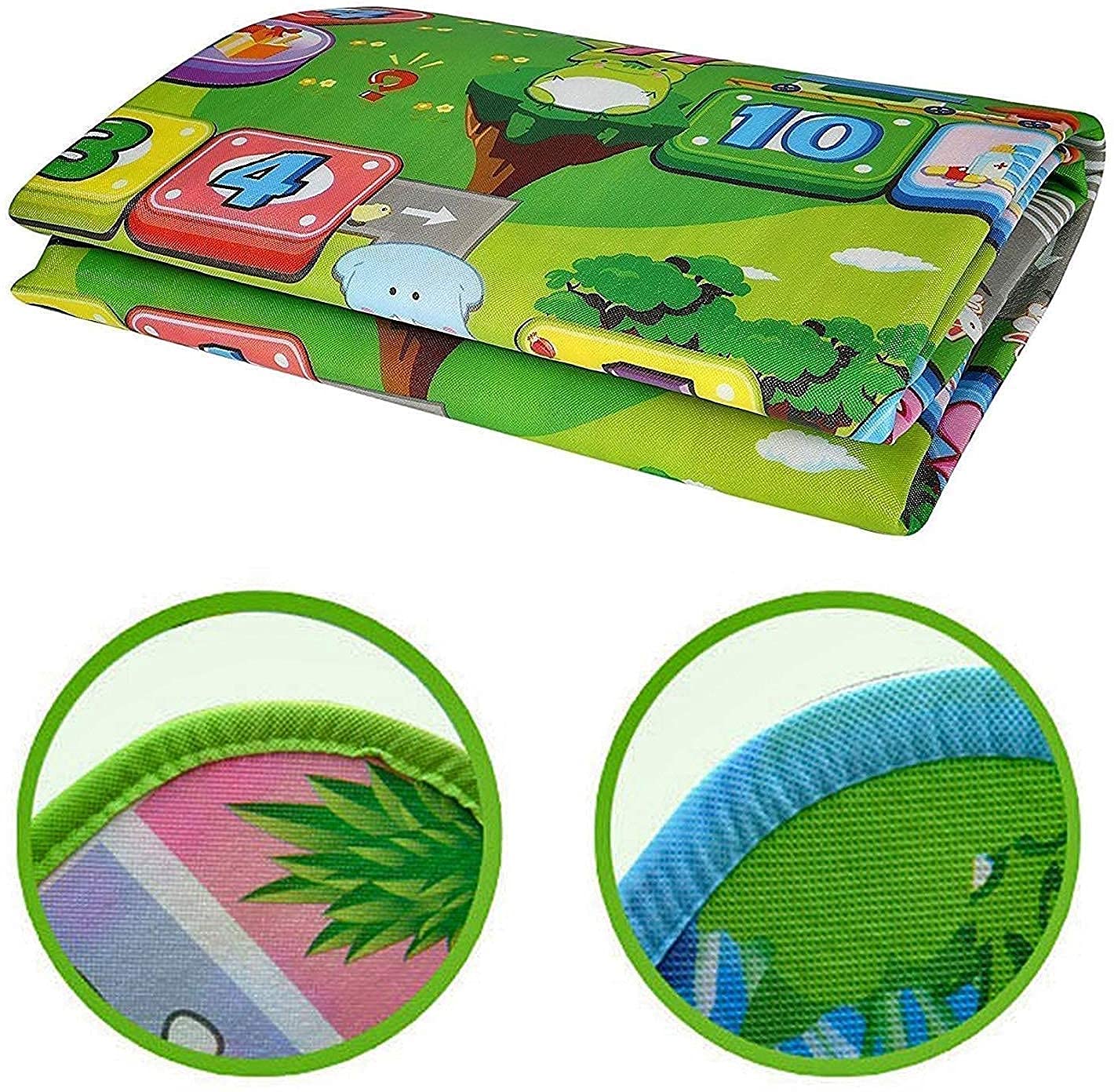 Double Sided Water Proof Baby Play Mat, Learning mats for Kids Large Size, Crawling Baby Carpet (6 Feet X 4 Feet)