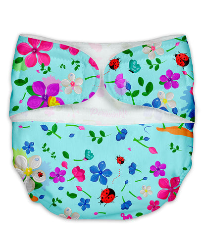 SuperBottoms Newborn UNO - Reusable cloth diaper + 1 Dry Feel Pad - Periwinkle