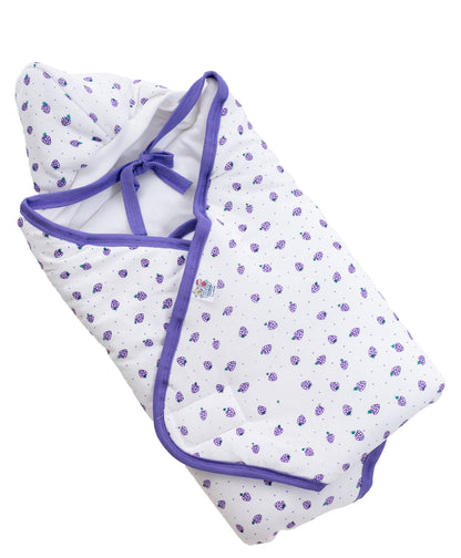 Baby Basket Strawberry Hooded Wrapper (Violet)