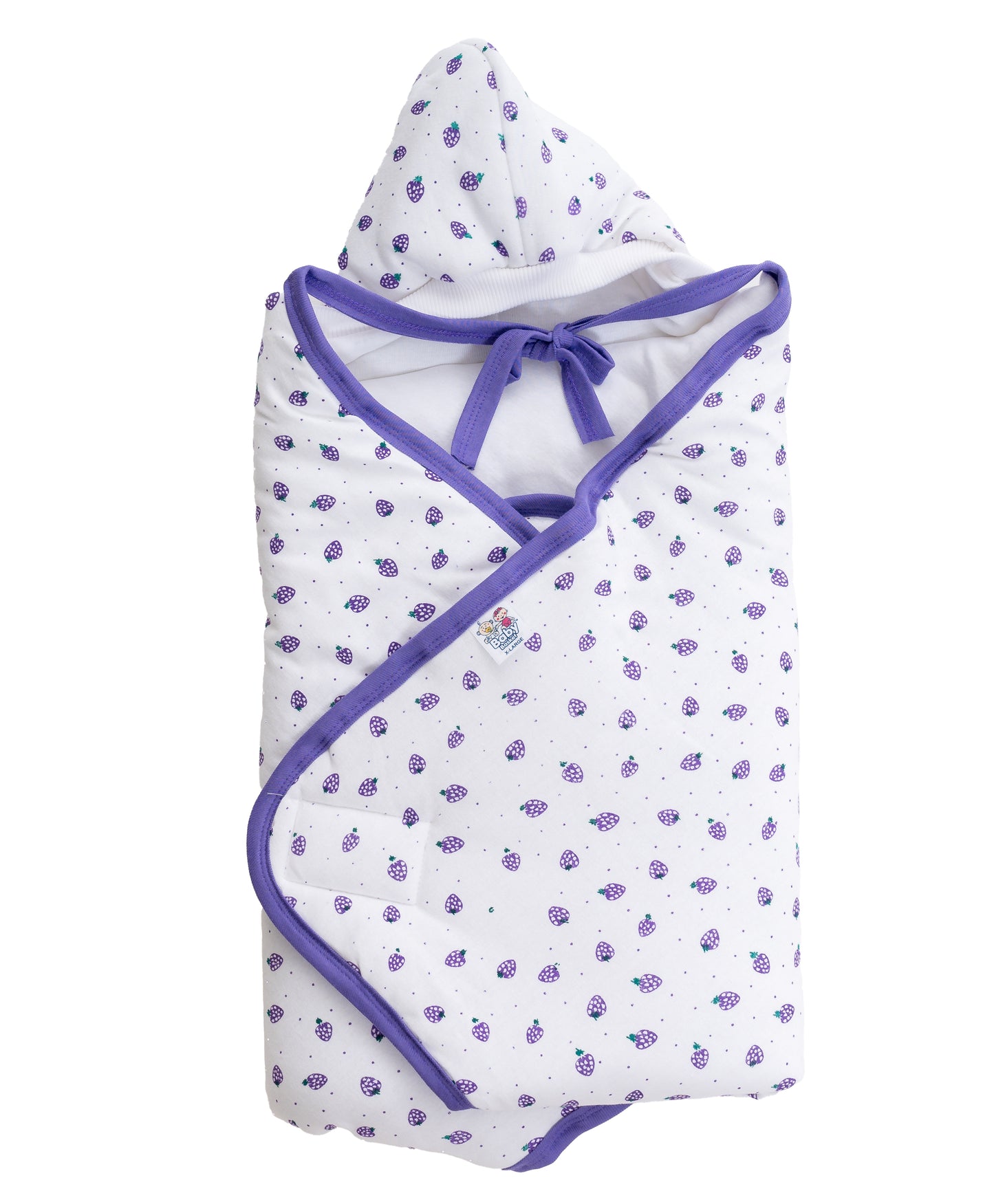 Baby Basket Strawberry Hooded Wrapper (Violet)