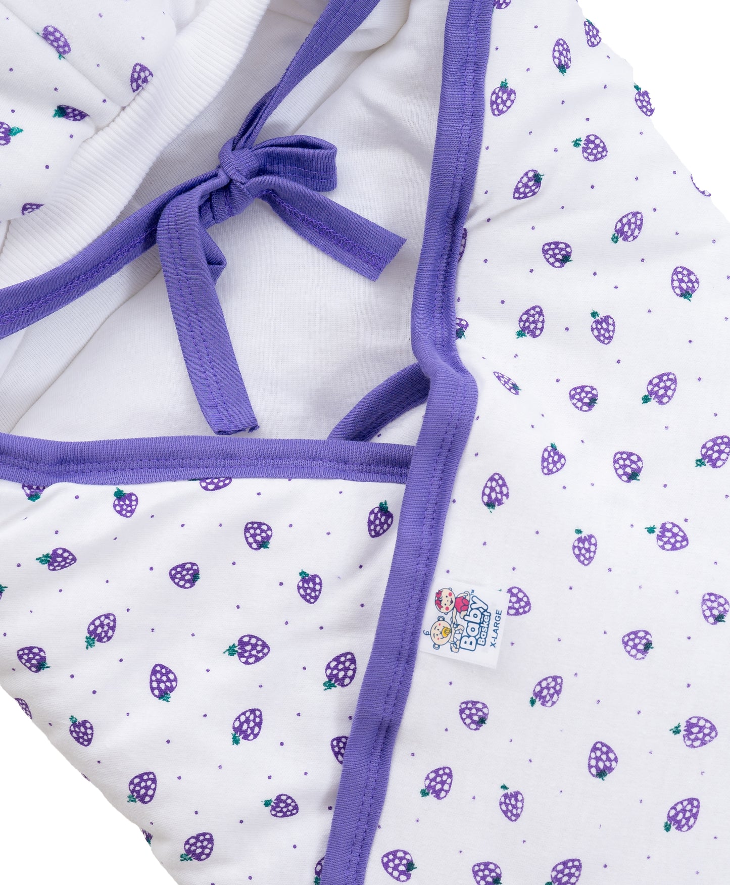 Baby Basket Strawberry Hooded Wrapper (Violet)