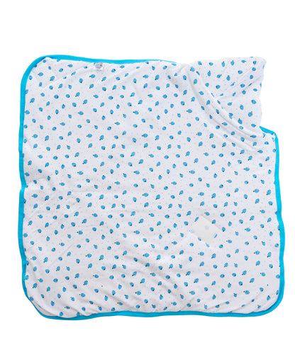 Baby Basket Strawberry Hooded Wrapper (Light Blue)