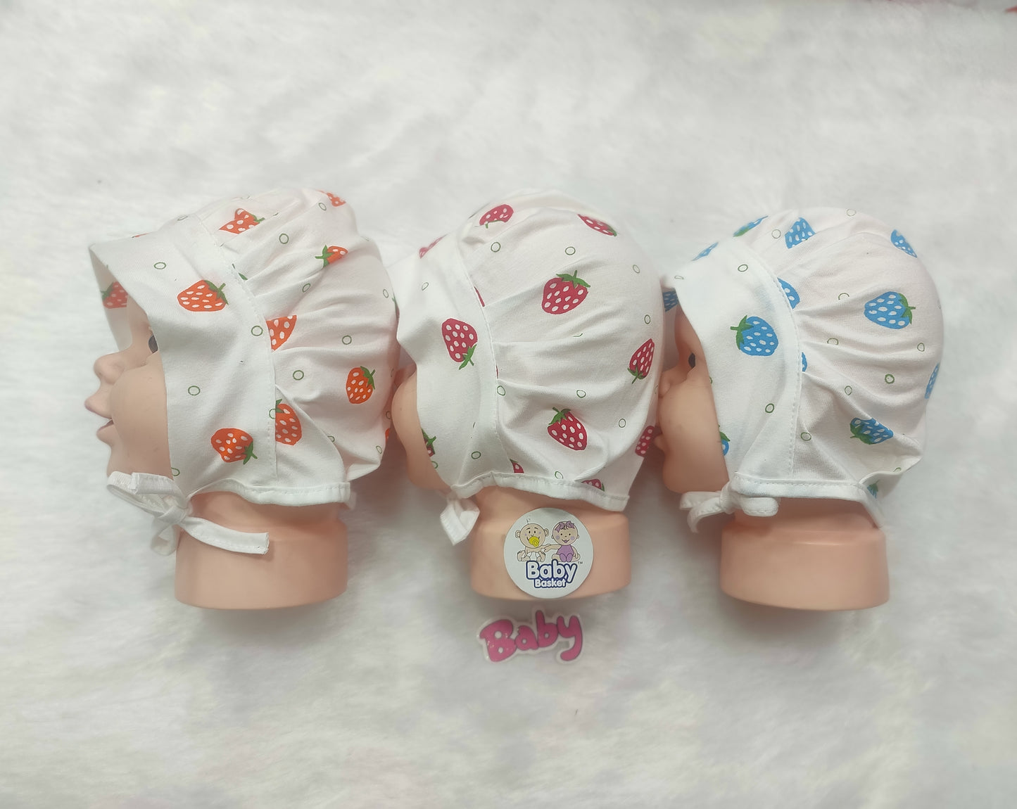 Baby Strawberry Topa (Cap) 3 pcs set