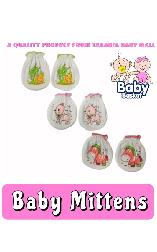 3 pairs Baby Mitten Sets (Colour /Prints may vary)